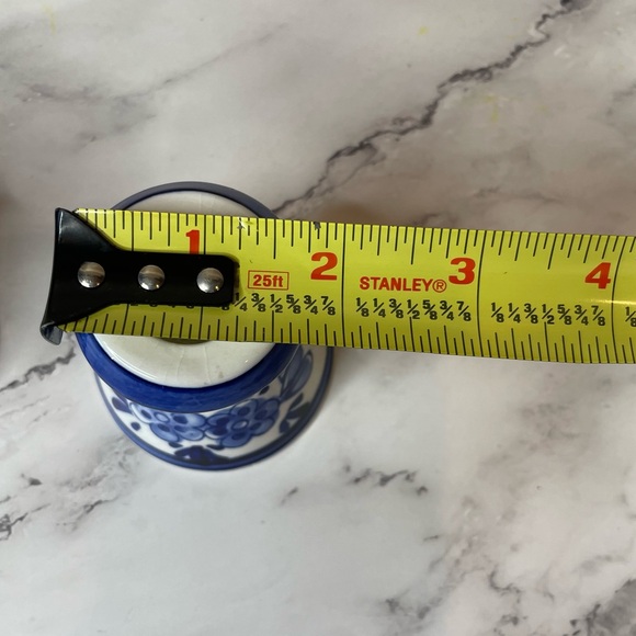 Elesva 455 Deft Holland Hand Painted Blue and White Floral Candle Holders - Picture 12 of 13